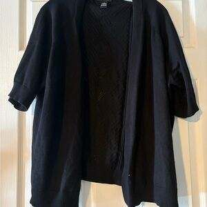 Select + Trend Black Cardigan with Design Down Back 3/4 sleeve 2X C3